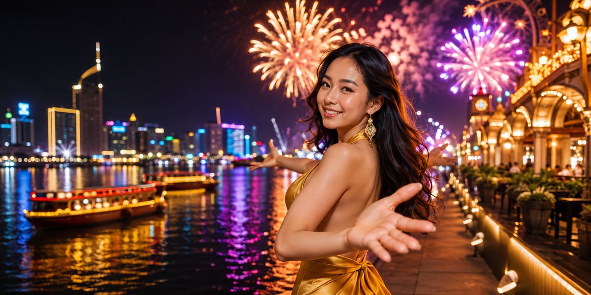 Không khí lễ hội giải trí và casino tại vùng Mekong Việt Nam mùa cuối năm